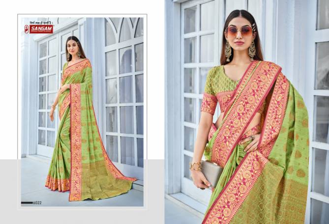 Sangam Pranavi Silk Fancy Festive Wear Handloom Cotton Designer Sarees Collection